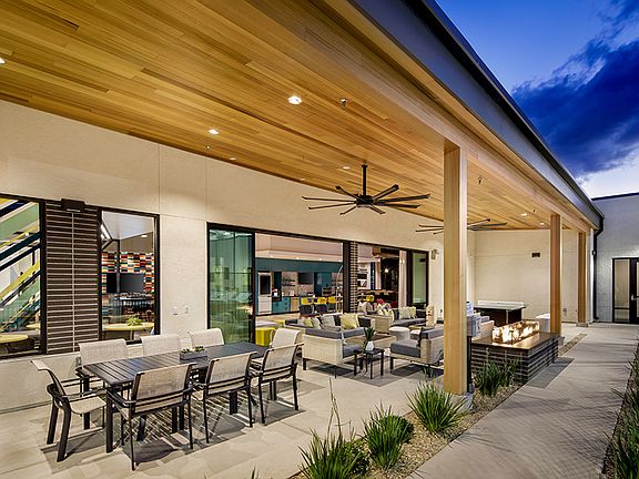 Relax by the fire or play a game of ping pong under the covered, outdoor lounge