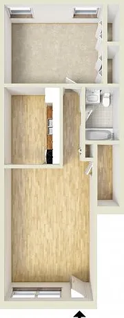 One bedroom floor plan One bedroom floor plan
