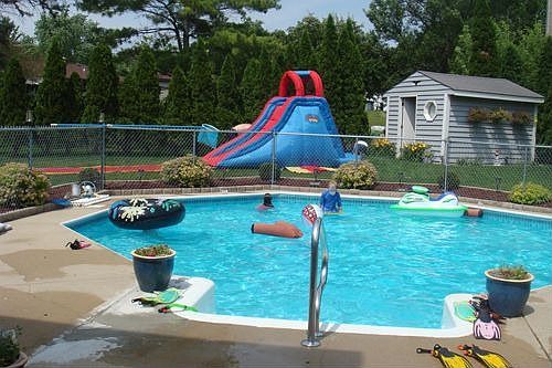 pool and shed view