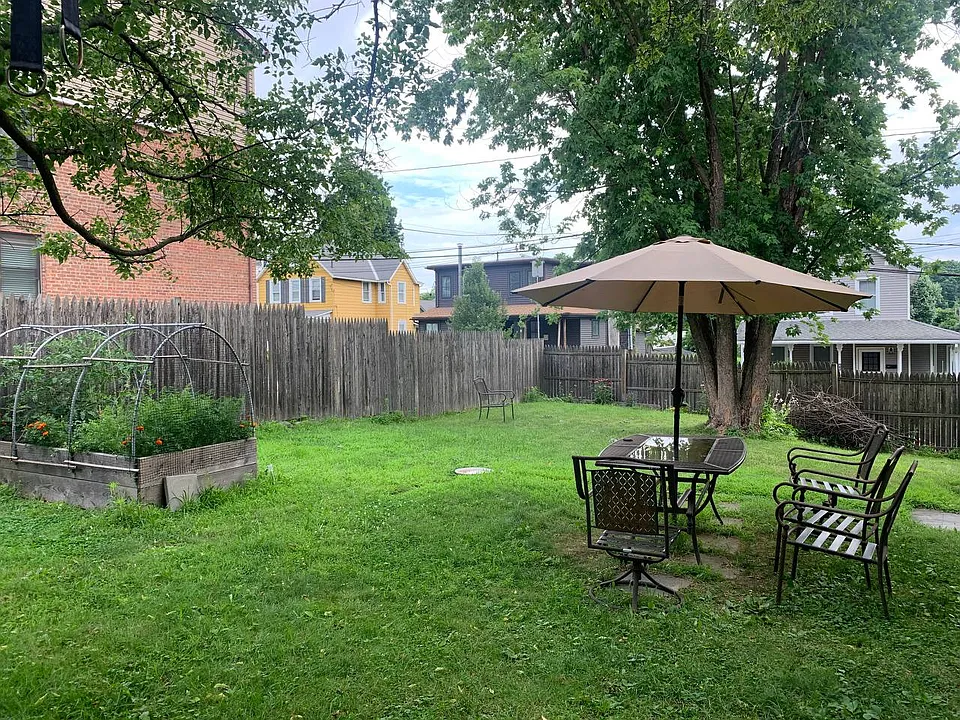 Fenced in backyard