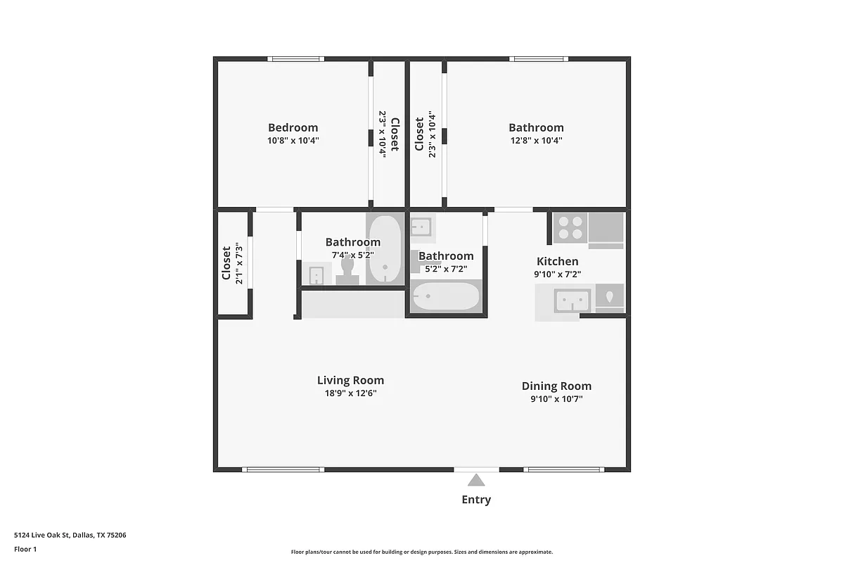 Floor plan Two Bdrm Two Bath