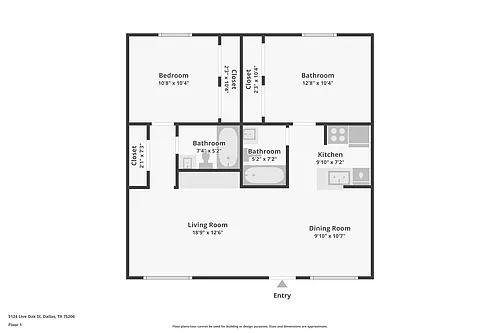 Floor plan Two Bdrm Two Bath