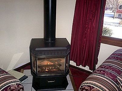 Energy Saving Woodstove Fireplace in Livingroom