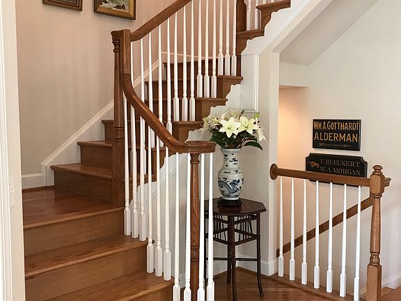 Hardwood staircase.