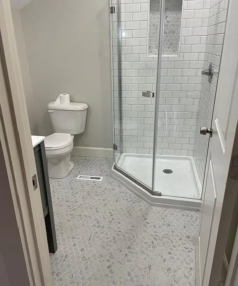 Newly renovated upstairs master bathroom