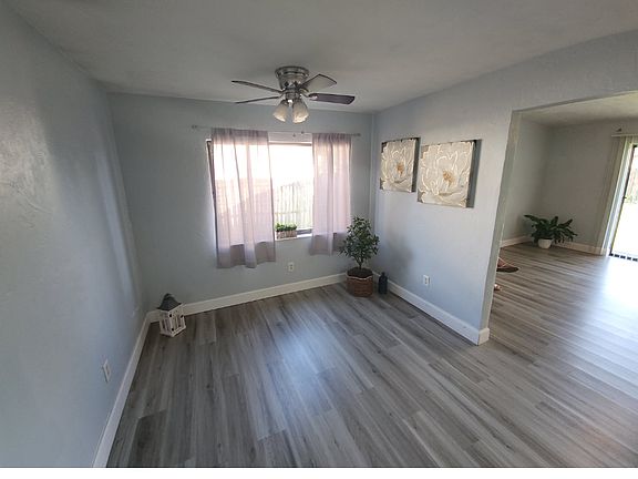 Eat in kitchen area 
Garage is to left & living room to right