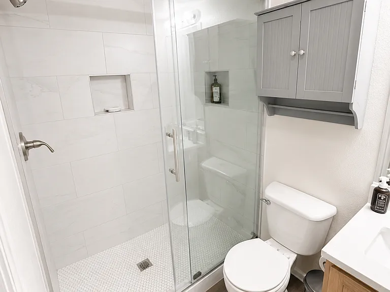 New "walk-in" shower.