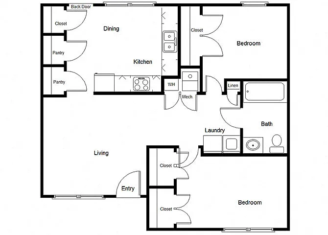 Floor plan Two Bedroom