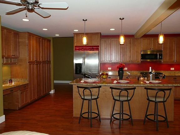 1/2 of the kitchen, slab granite everywhere