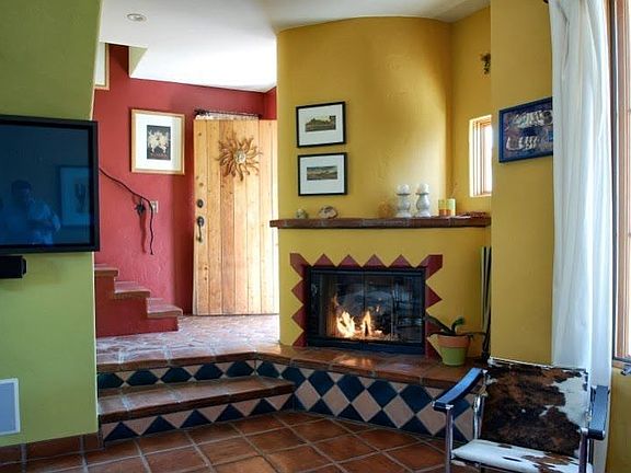 Fireplace at living area