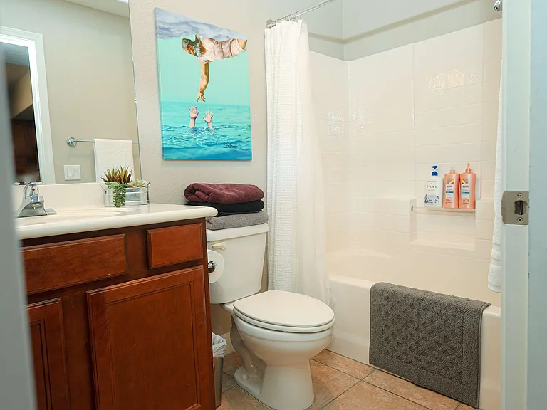 Private Bathroom with Bath.