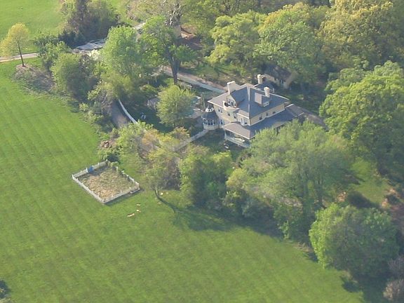 house and fenced in vegetable garden