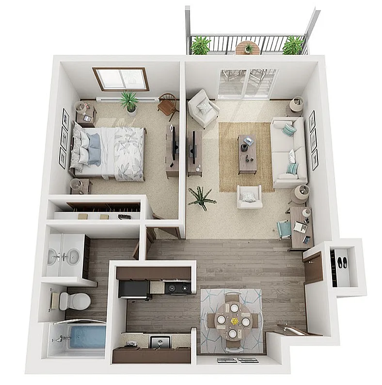 Floor plan Poplar with Patio/Balcony