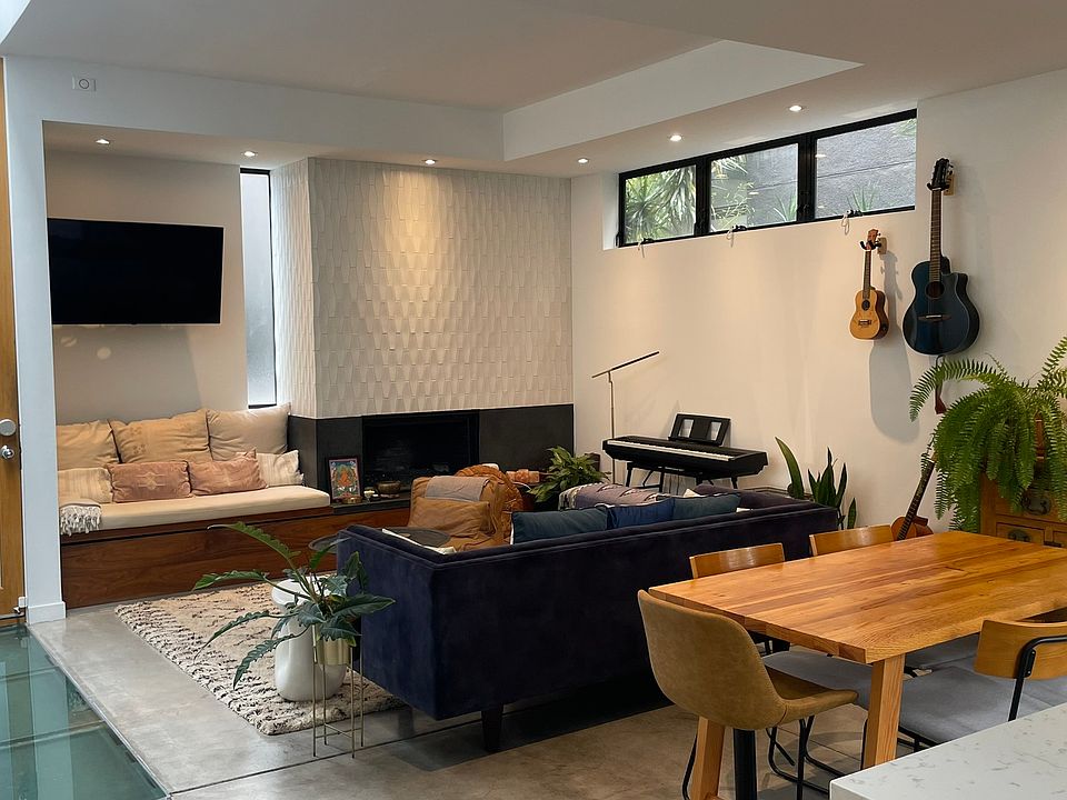 Open living, dining
