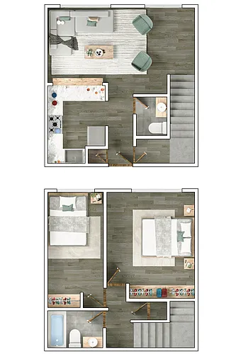 Floor plan 2 Bedroom & 1.5 Bathroom