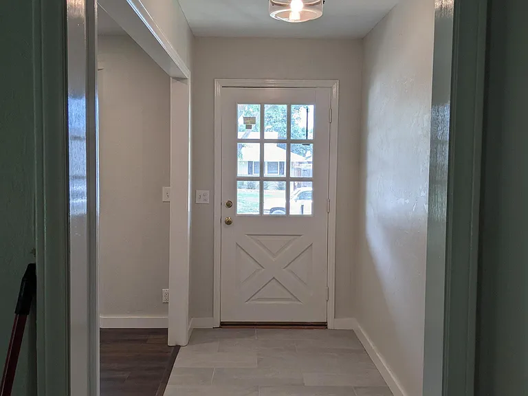 Front door and entryway