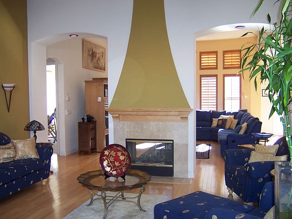 Double sided fireplace
