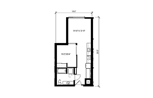 Floor plan Urban 1 Bedroom - U4