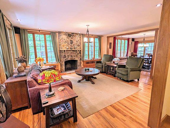 Living Room with Working Fireplace