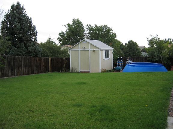 back yard with shed