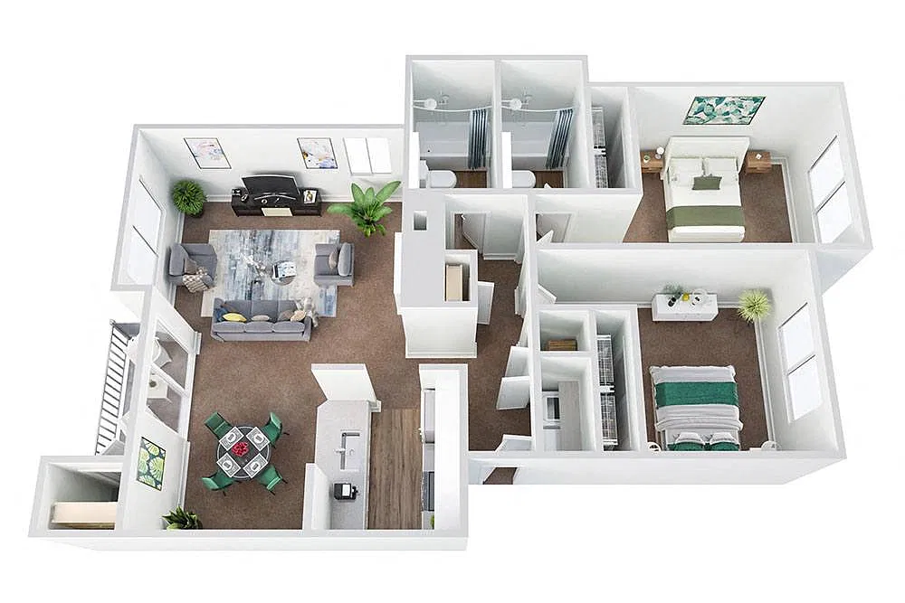 Floor plan 2 Bed / 2 Bath