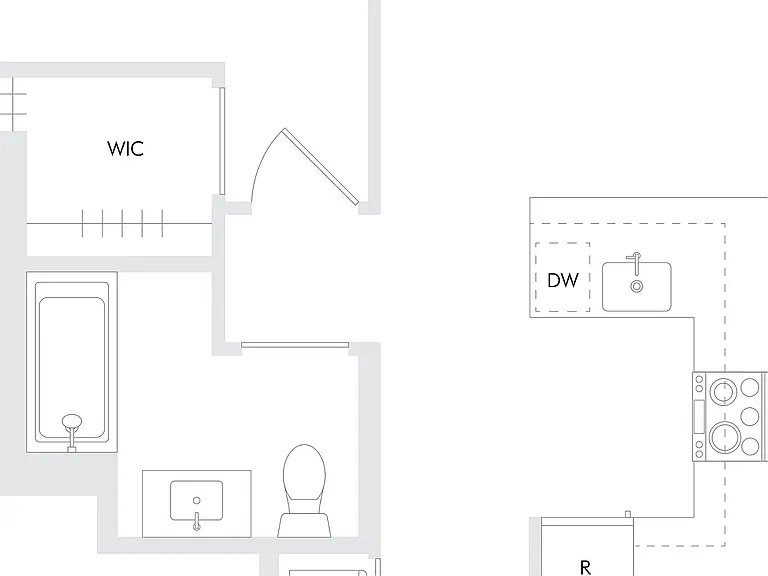 1 Bed 1 Bath + Den A Floorplan 1 Bed 1 Bath + Den A Floorplan