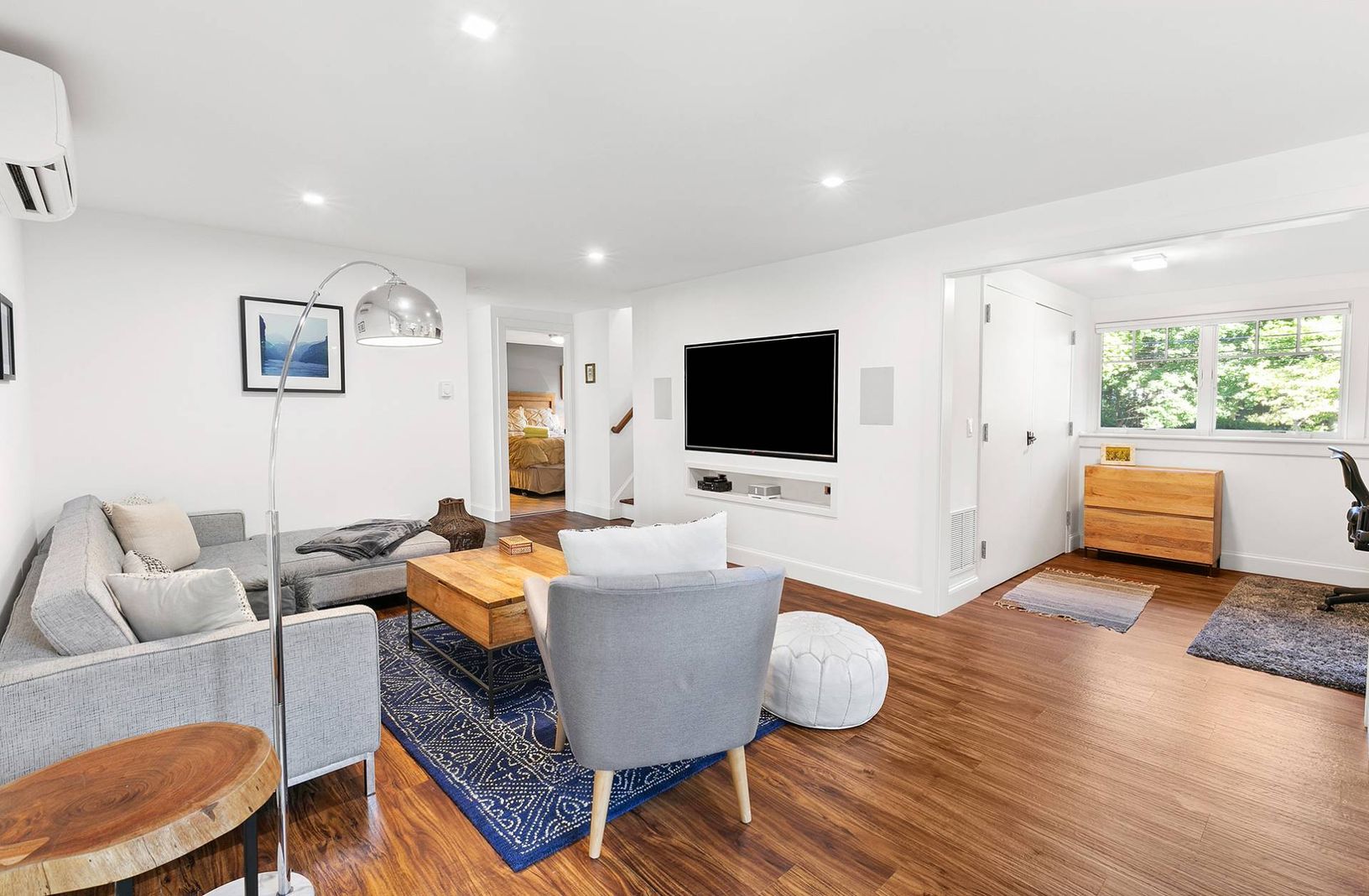  Ground Floor Family Room with Glass Doors to Pool Area