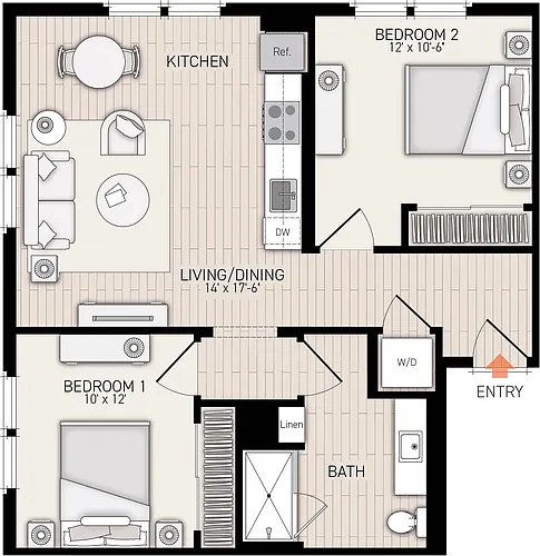 Floor plan Plan 21 - Income Restricted