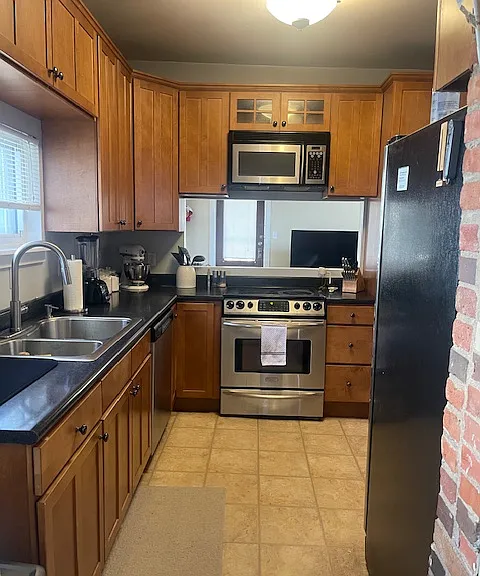 stainless steel appliances.