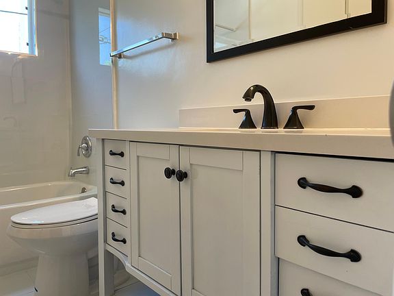 Even this bathroom feature deep storage!