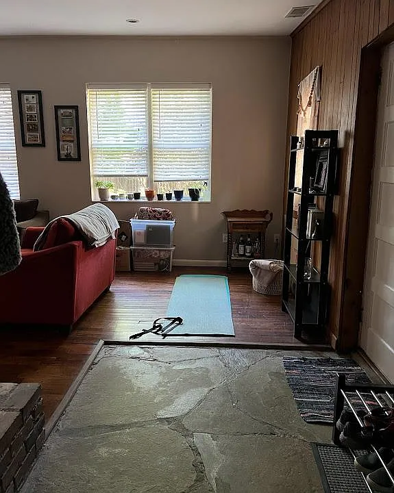 View into the LR from the office or dining room. (You choose)
The door on the right is the entrance from the private side patio.