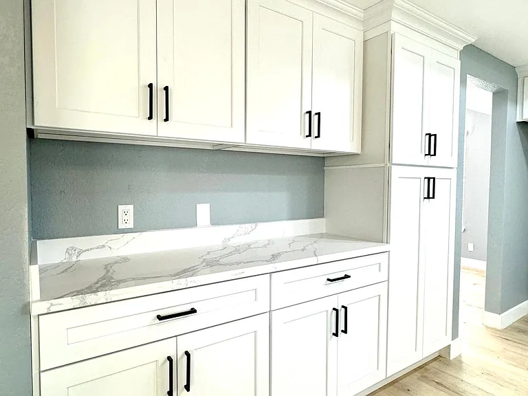 Kitchen cabinets and quartz countertop