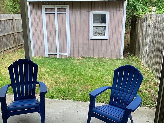 Back patio and storage shed