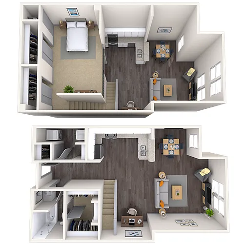 Floor plan Loft 0x1 840-861 SF