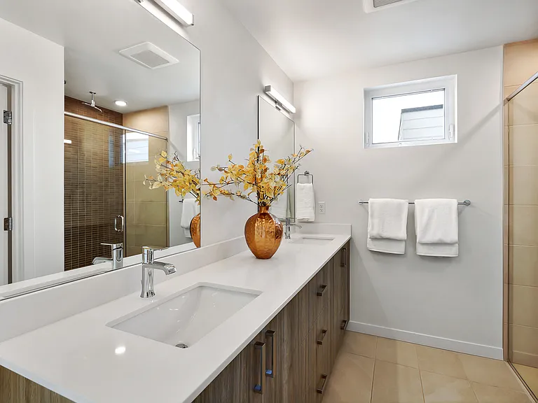 Bathroom attached to the primary bedroom