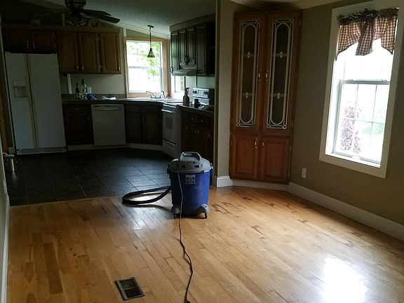 View from dining room into kitchen