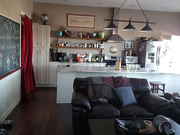 Schoolhouse room remodeled into a kitchen