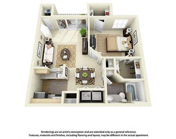 Floor plan 1 Bedroom 1 Bath Plan 1