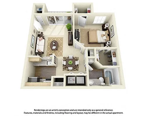 Floor plan 1 Bedroom 1 Bath Plan 1