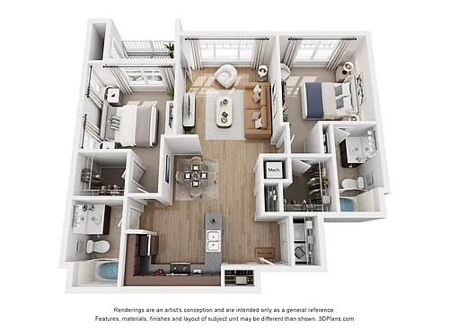 Floor plan B3 ORLEANS - 2 Bedroom, 2 Bathroom