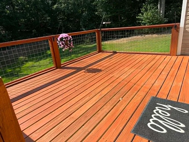 Newly stained back deck

Can be used for grilling, relaxation, or hosting gatherings