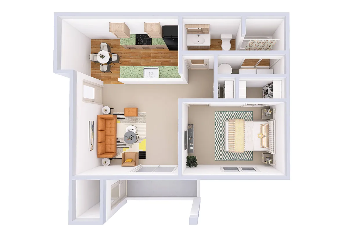 Floor plan 1 Bedroom 1 Bath