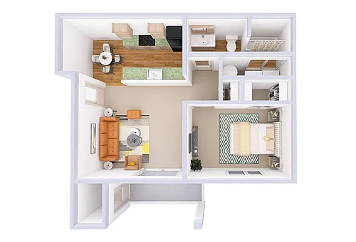 Floor plan 1 Bedroom 1 Bath