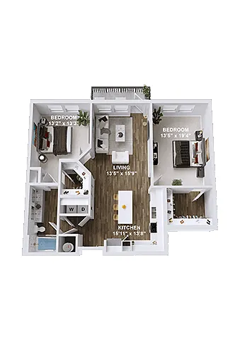 Floor plan 2 Bedroom, 1 Bath A5.1
