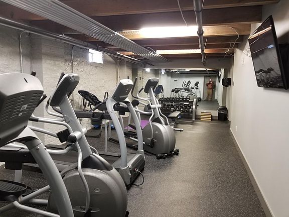 Fitness room on bottom level