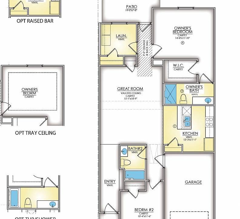 Main Level 2 Bedroom Options