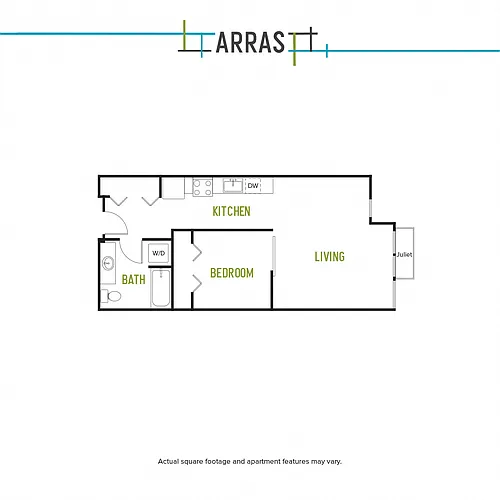 Floor plan One Bed One Bath N2