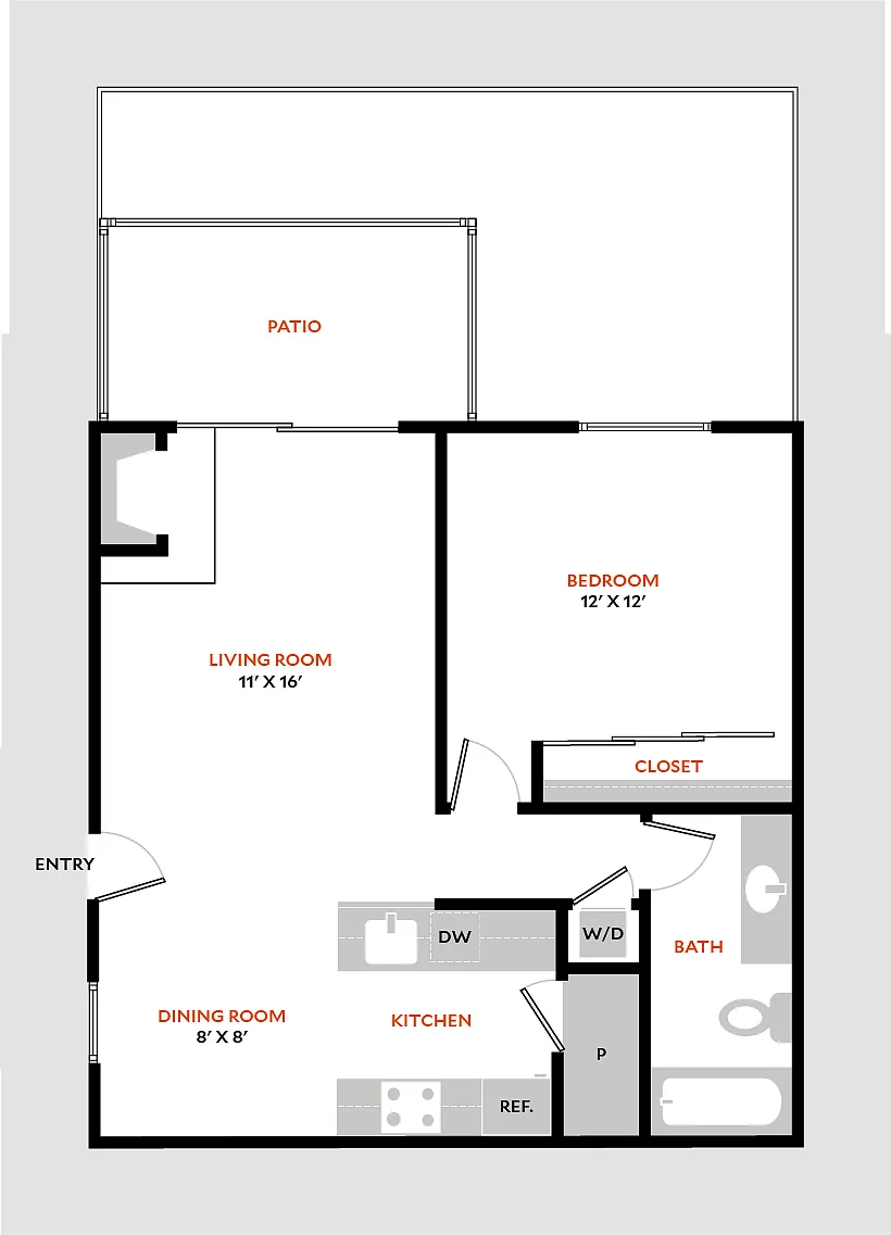 Floor plan North 1BR
