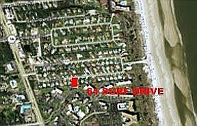 Aerial view--2 min. walk to the surf! Would make ideal vacation rental --it's that close to the ocean!