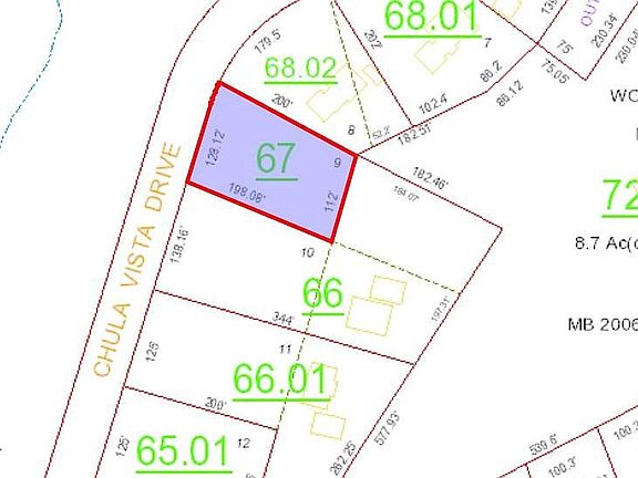County parcel map of lot